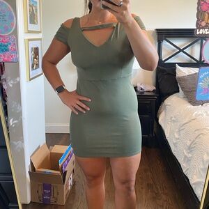 Bebe Mini Green Dress